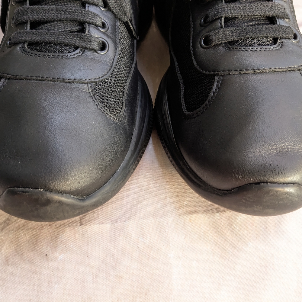 Prada America's Cup Sneakers Black Red Men 10.5 Leather - Picture 3 of 16